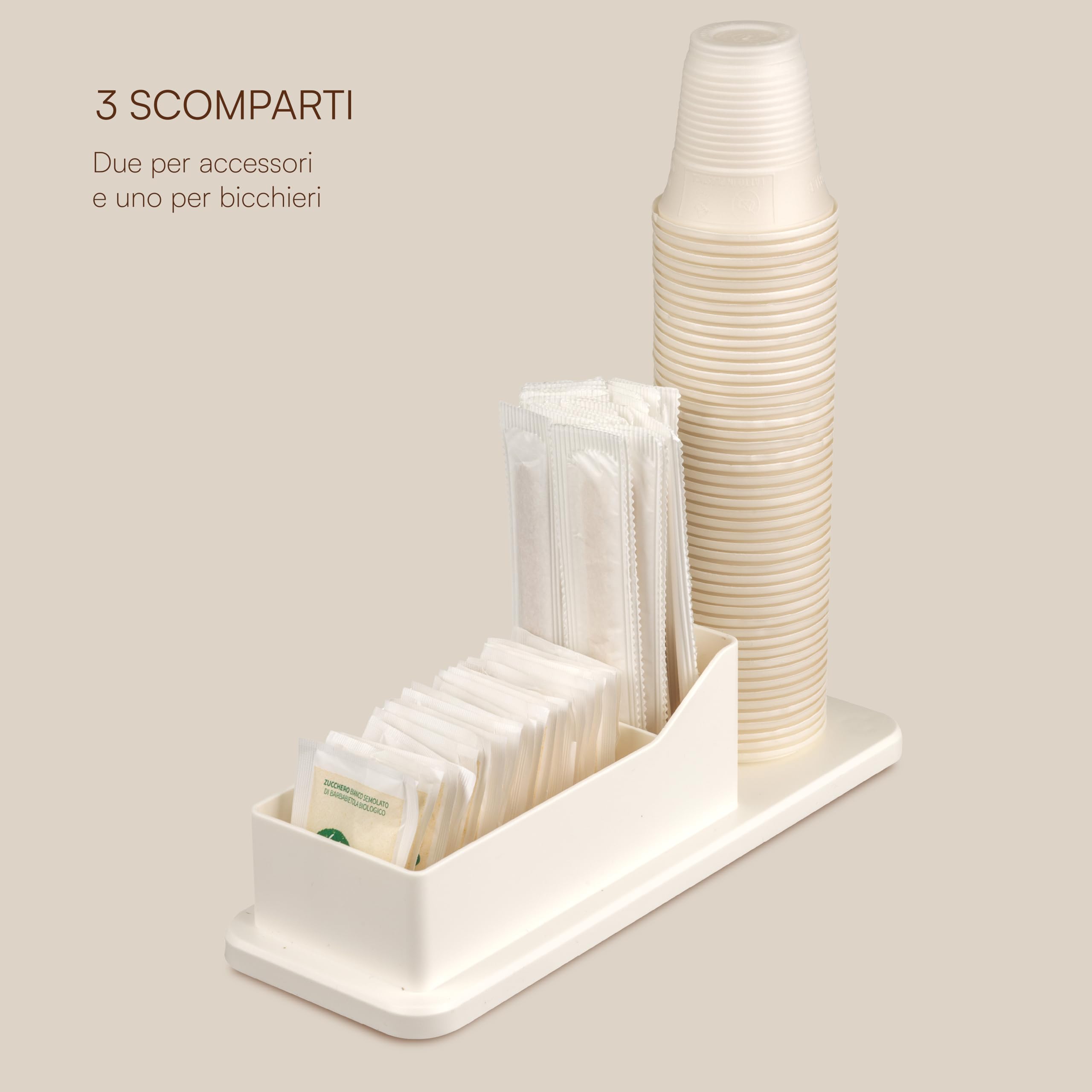Baroni Home Organizer Caffetteria Porta Tazzine Bianco 24 cm