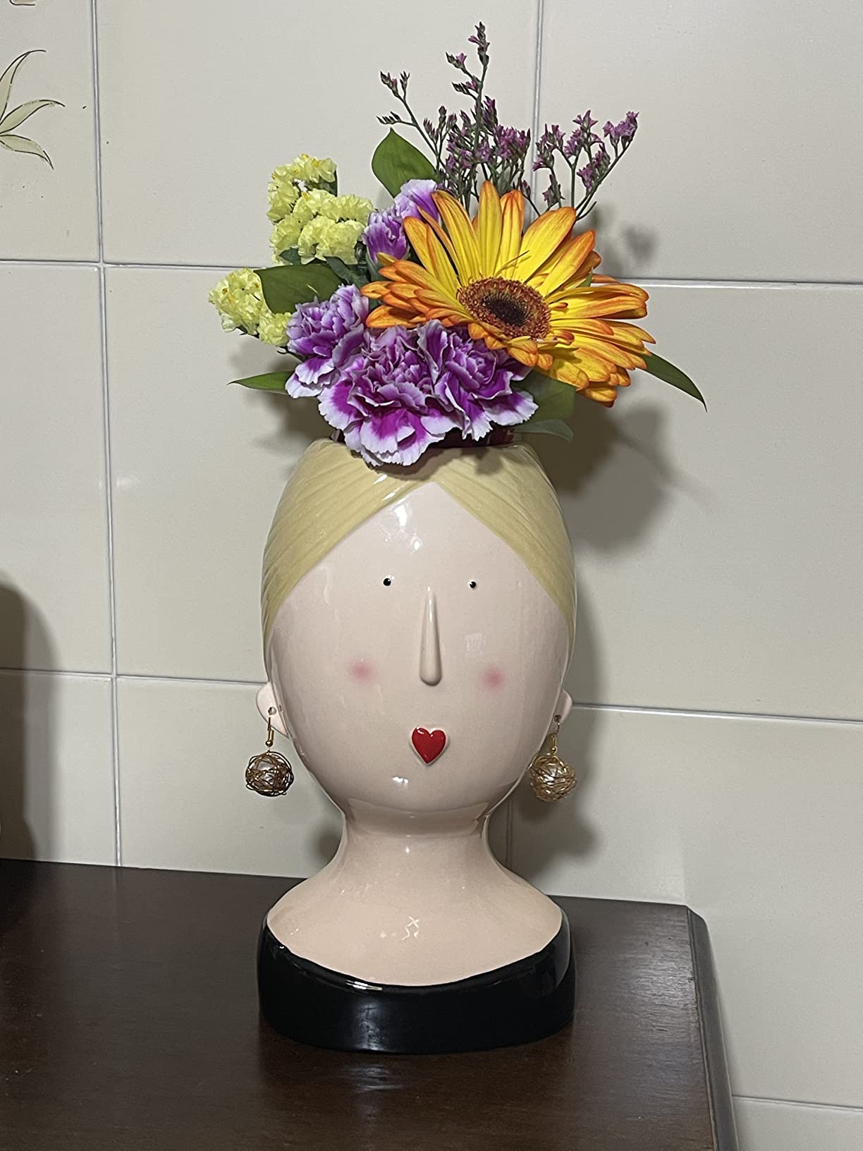 Baroni Home Girl Coroncina Bianca Vaso Ceramica 12x11x20 cm