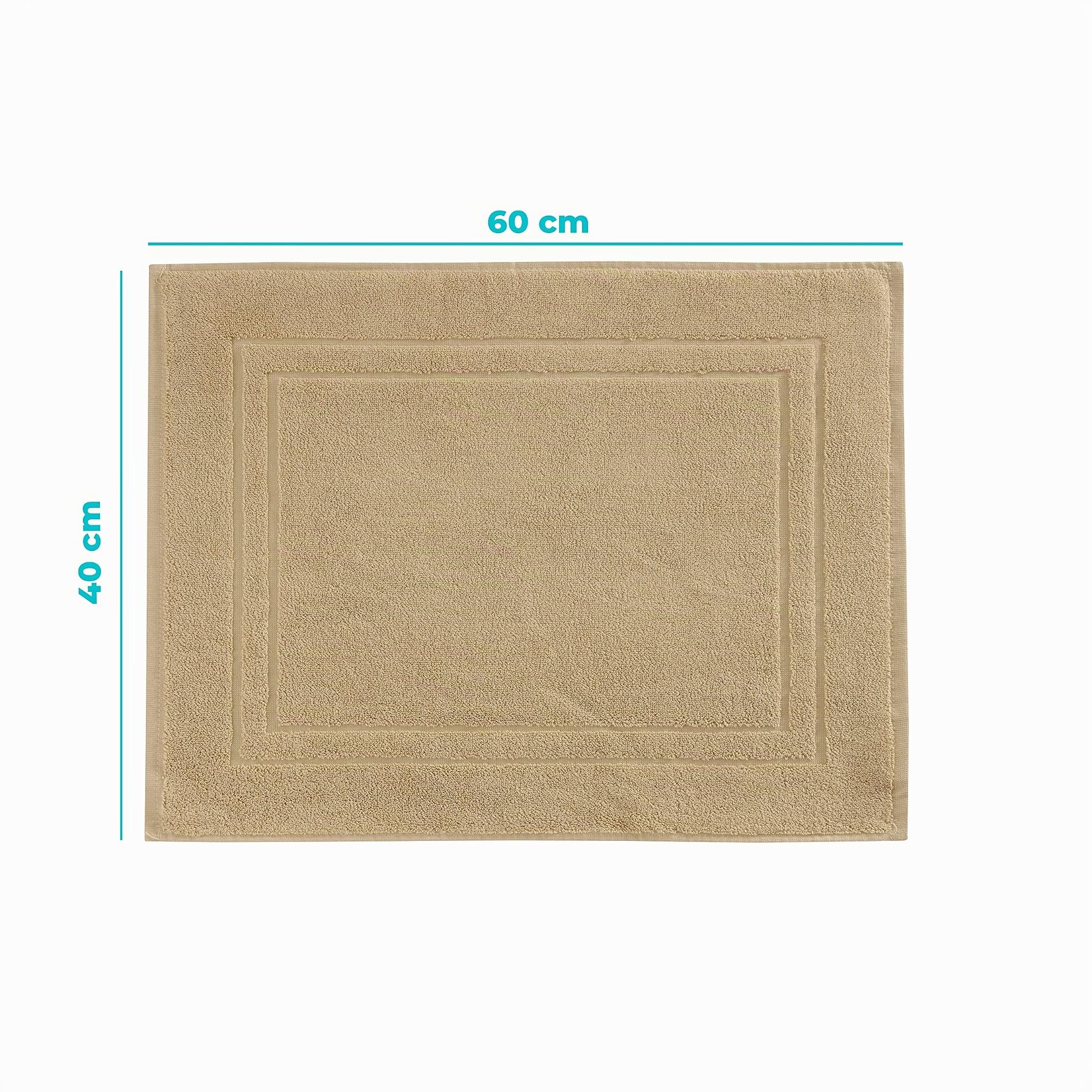 Baroni Home Tappetino Bagno Cotone Ecru 45x60 cm