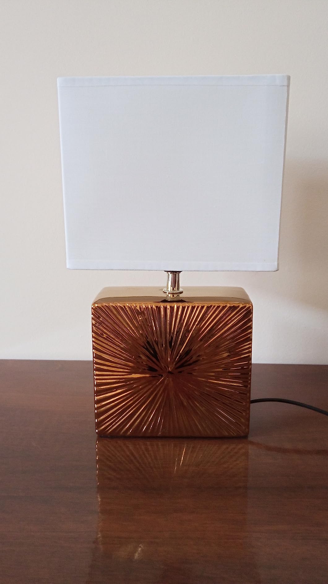 Baroni Home Lampada da Tavolo Sferica Oro in Ceramica 23x23x32 cm
