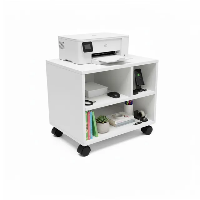 Baroni Home Carrello Ufficio 3 Scomparti Bianco 30x40x36 cm