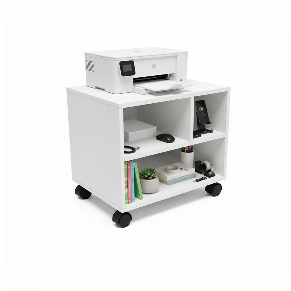 Baroni Home Carrello Ufficio 3 Scomparti Bianco 30x40x36 cm