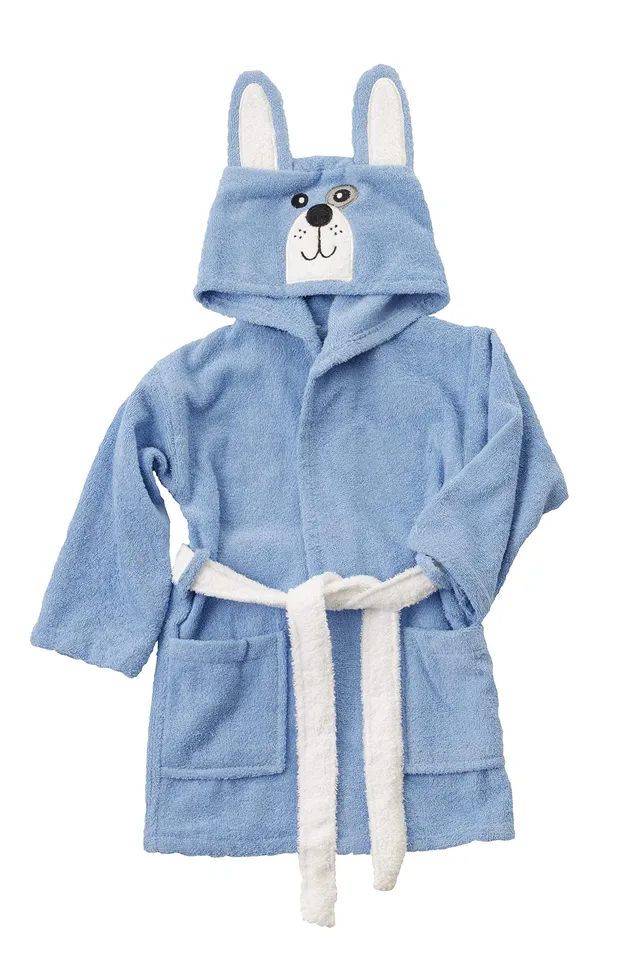 Baroni Home Accappatoio Bimbi con Cappuccio Cane in Cotone