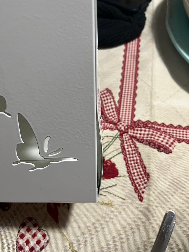 Baroni Home portaombrelli quadrato farfalle metallo grigio tortora