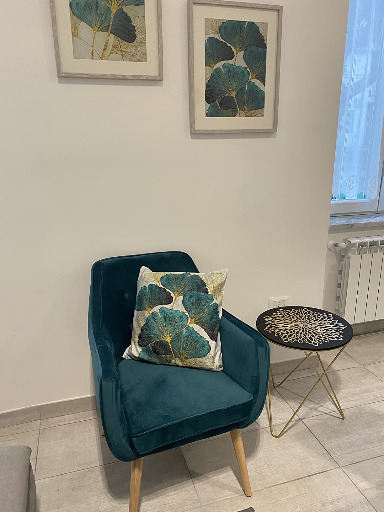 Baroni Montemaggi Poltrona Velluto Gambe Legno 65x65x85 cm