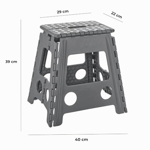 Baroni Home Sgabello Pieghevole L Grigio Scuro 130 kg