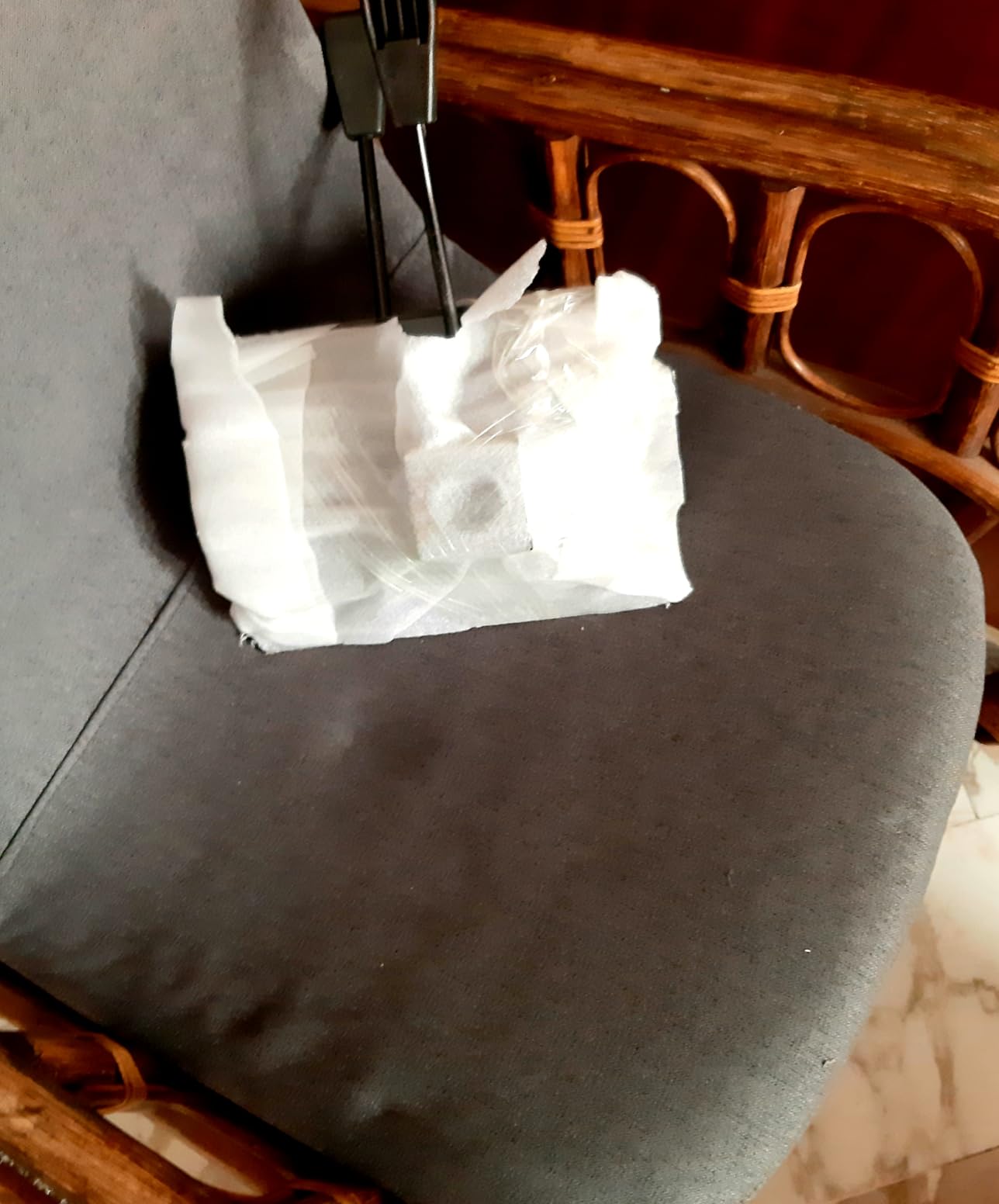 Baroni Home sedia ufficio girevole blu tessuto senza braccioli