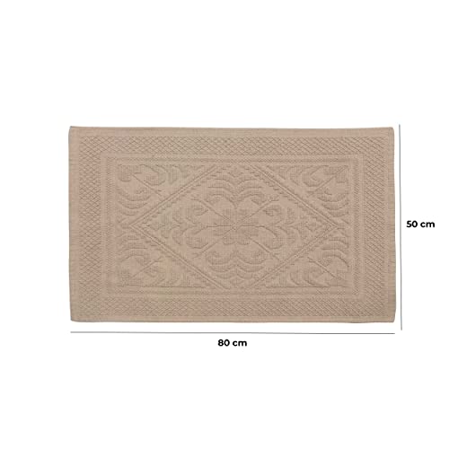 Baroni Home tappeto bagno cotone 50x80 tortora assorbente