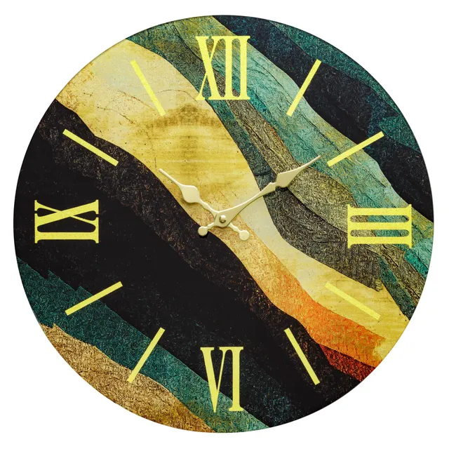 Baroni Home orologio parete vetro onde 43 cm silenzioso