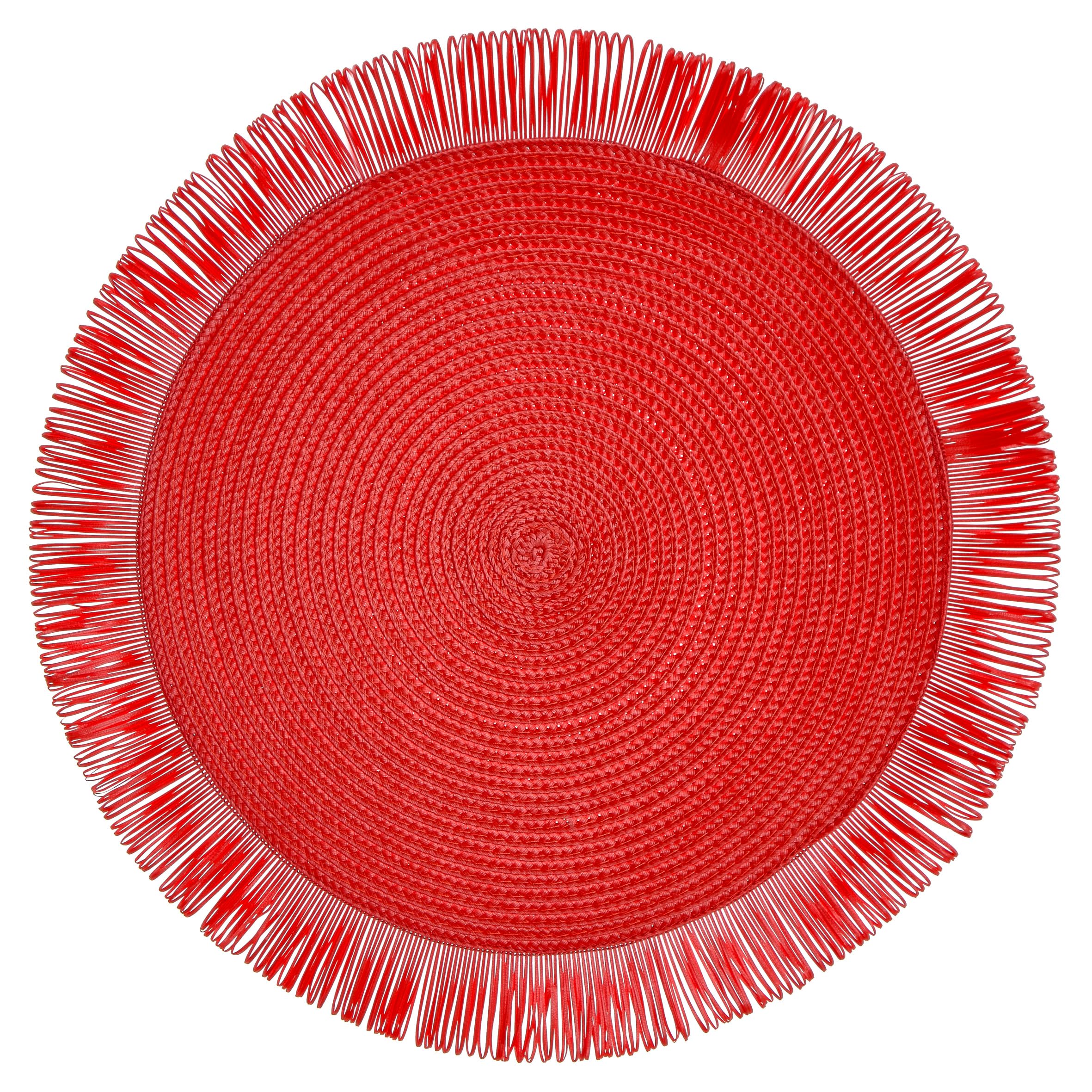 Baroni Home Set 6 tovagliette tonde paglia rossa 38 cm