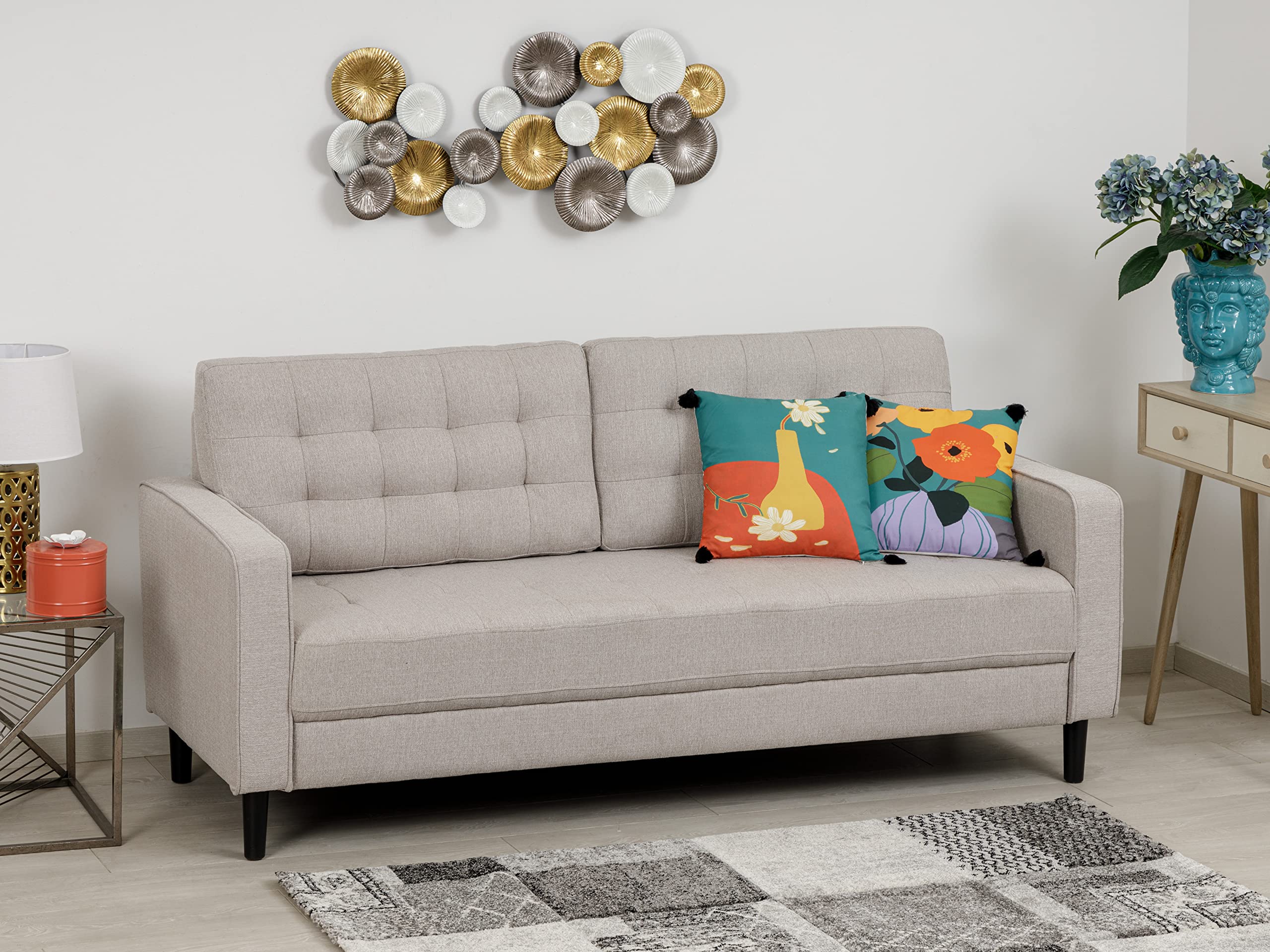 Baroni Montemaggi Quadro 3D Cerchi Rame Metallo 96x43 cm Salvaspazio