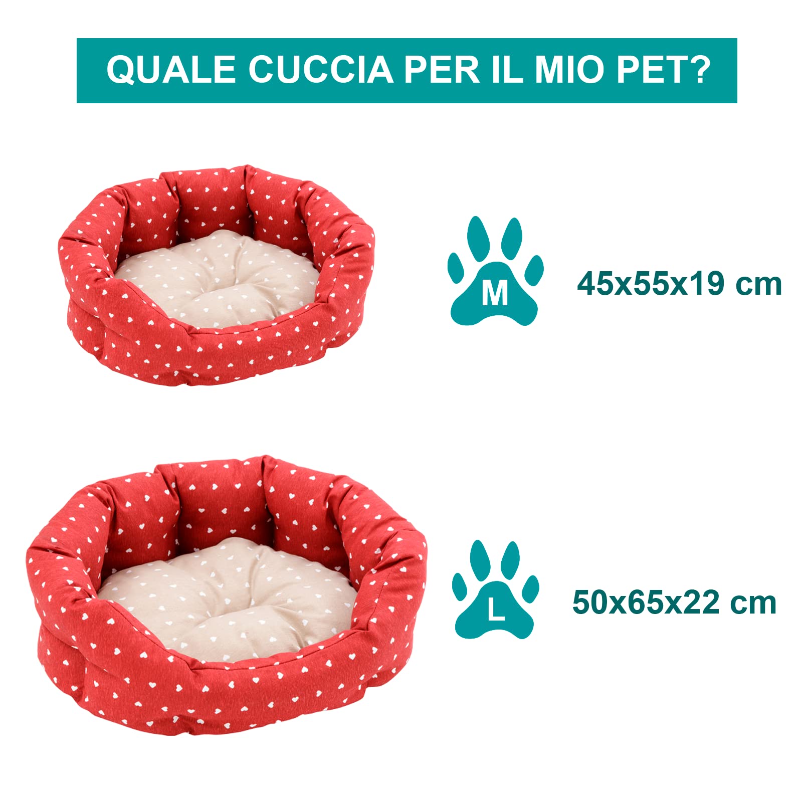 Baroni Home cuccia cane ovale grigia stelle 50x65 cm
