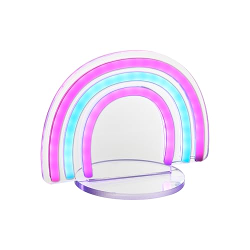 Baroni Home Arcobaleno lampada LED neon rosa celeste USB