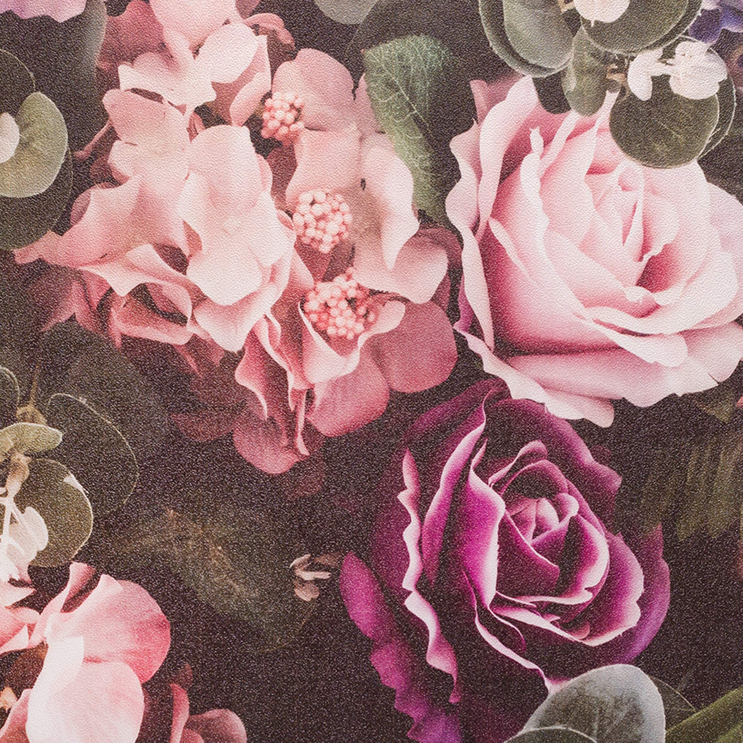 Baroni Home Tappeto PVC 120x60 cm Fiori Rosa Antimacchia