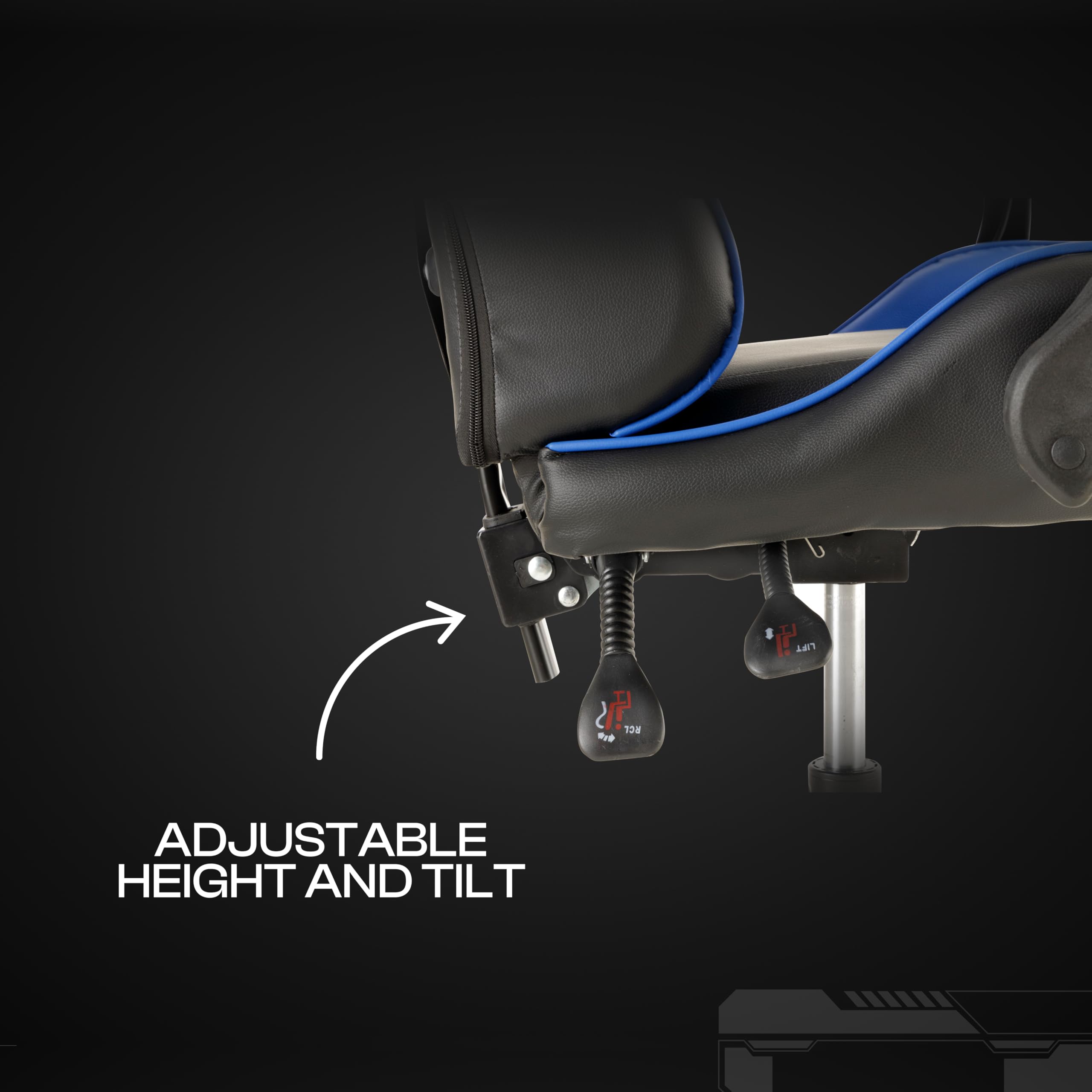 Baroni Home Sedia Gaming Ufficio Blu Ergonomica