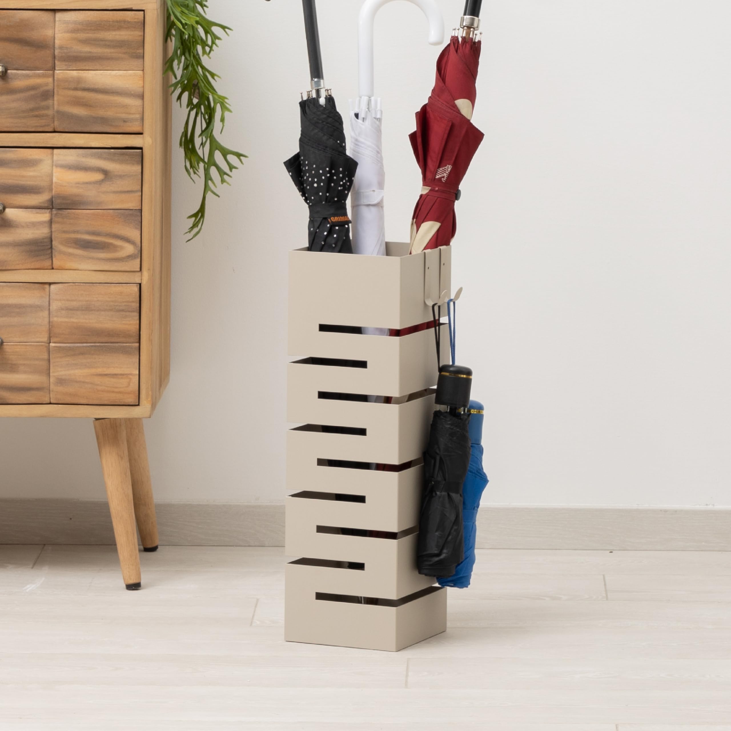 Baroni Home Portaombrelli Tortora Geometrico 15,5x15,5x49 cm