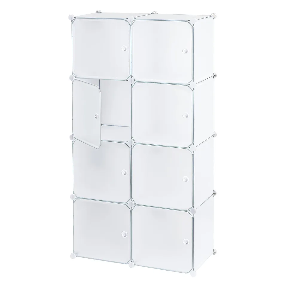 Baroni Home Mobile Componibile Bianco 8 Scomparti 75x37x147 cm