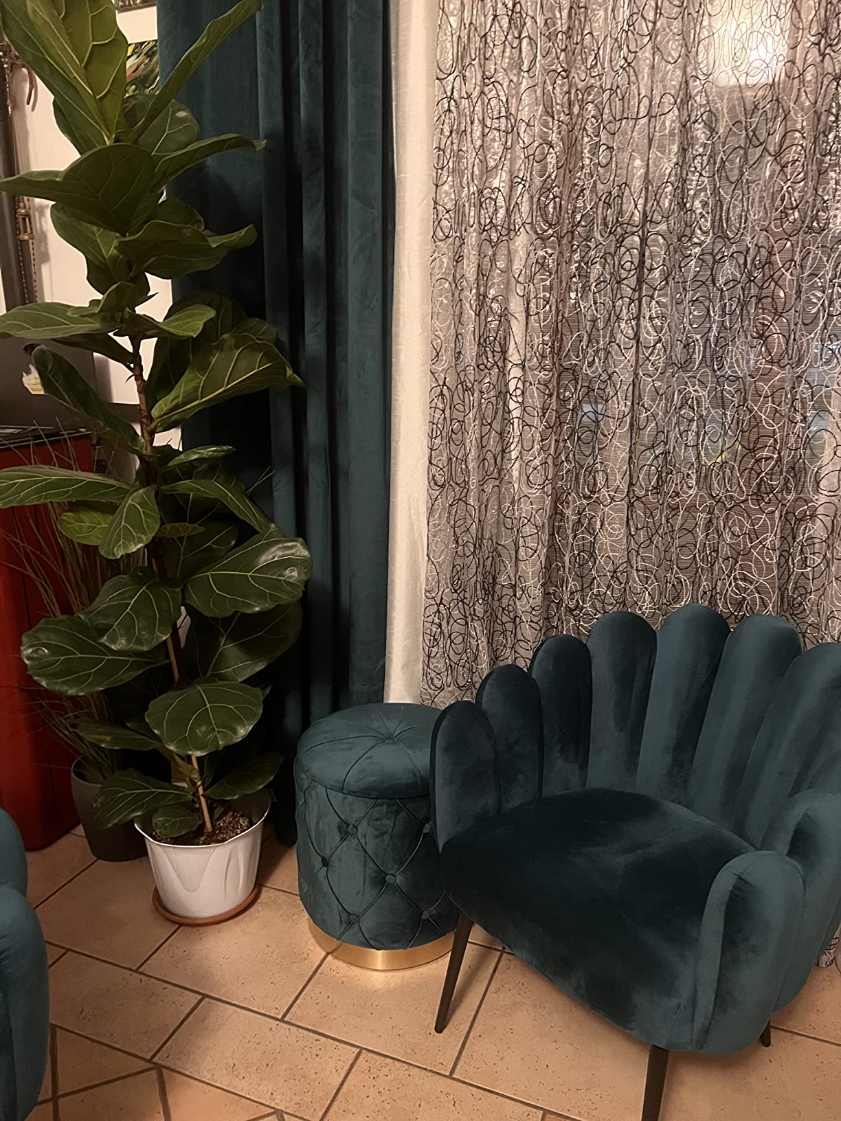 Baroni poltrona conchiglia velluto rosa 64x57x77 cm